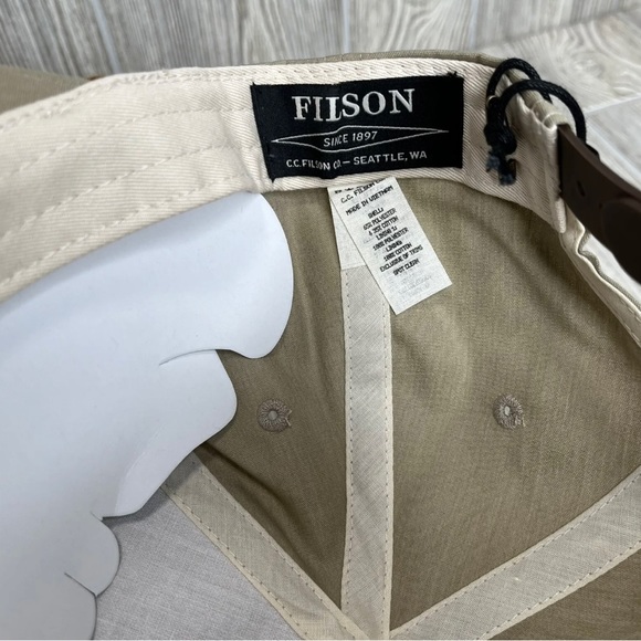 Filson Mens Rope Trucker Khaki Orange Scenic Patch Snapback Outdoor Dad Cap NEW - Picture 7 of 7